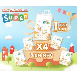 (1b - K Quà )  Bỉm YINGCOOL SUPER Size S104/MD92/MQ88/L80/XL76/XXL72/XXXL72