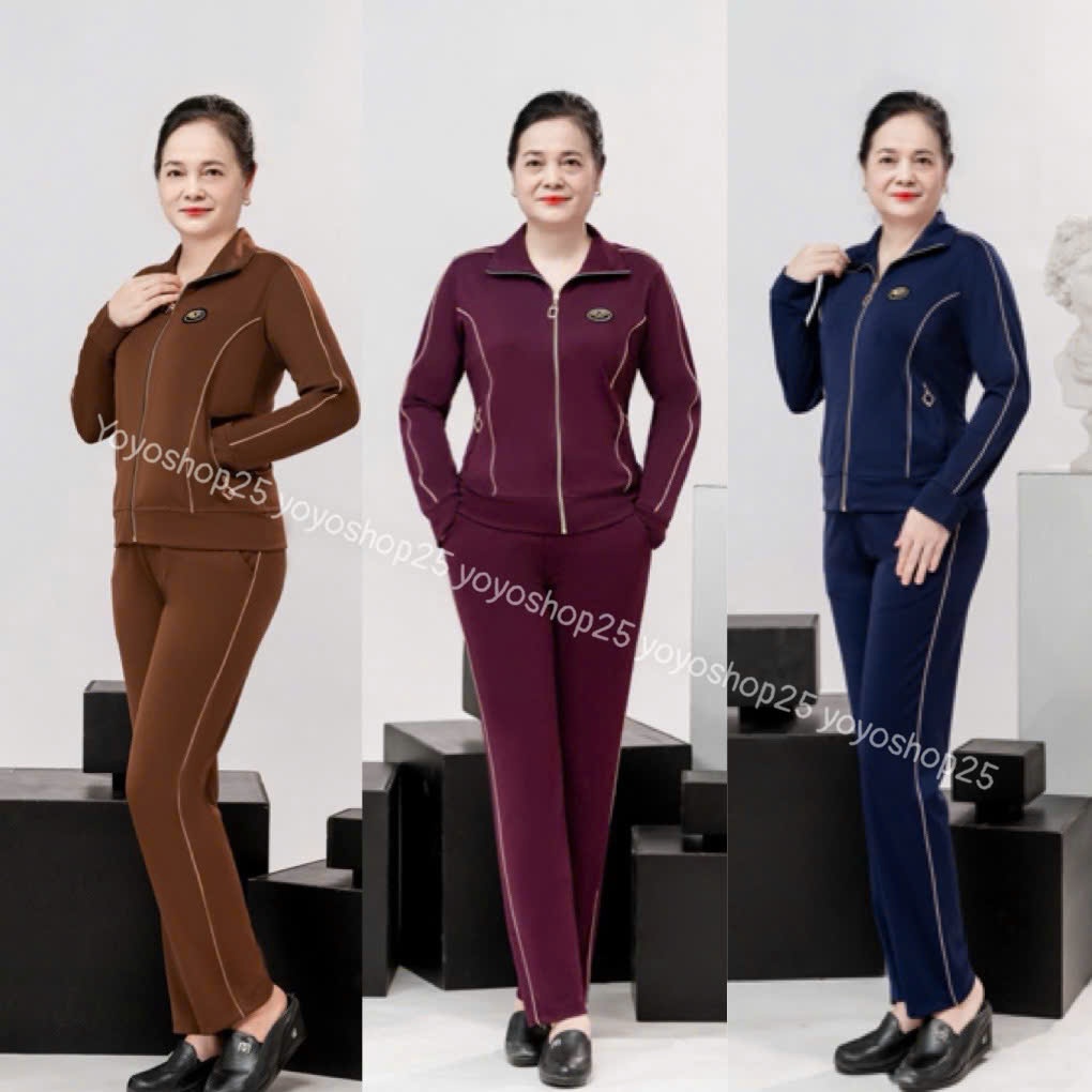 Bộ đồ trung niên thu đông nữ chất thun Umi  YOYO