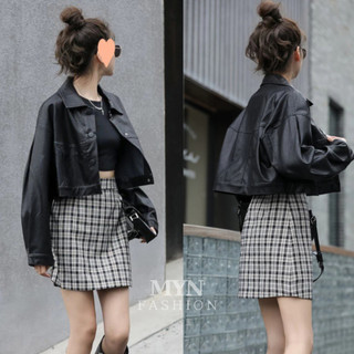 Áo khoác da nữ dáng croptop chất da mềm cao cấp, áo khoác da dài tay kiểu dáng sang chảnh chất da cao cấp Loại 1