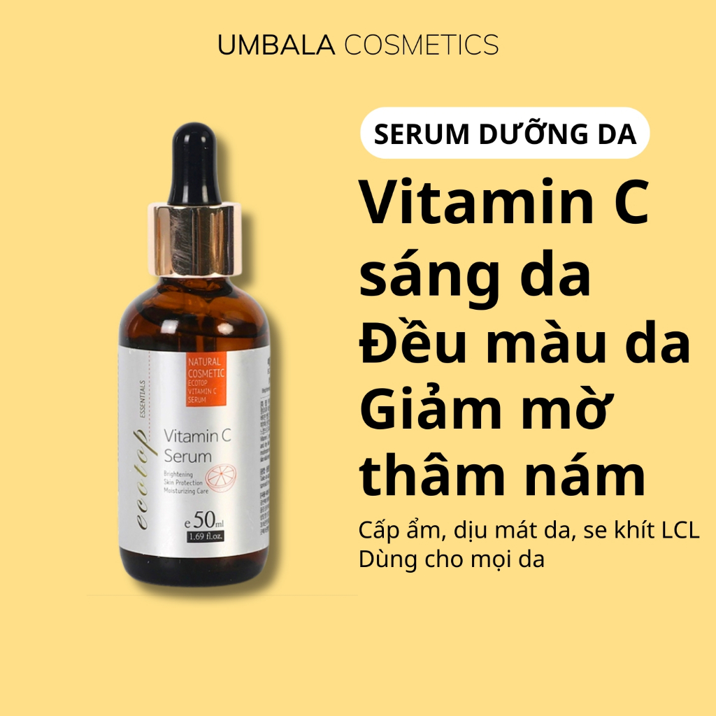Serum Vitamin C ECOTOP Hàn Quốc dưỡng sáng da, đều màu da, giảm mờ thâm nám (50ml)