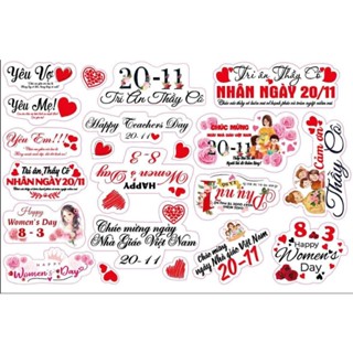 SET 20-50 Cái Banner, Cô Gái, Toper, Thiệp cài ĐỦ CÁC DỊP LỄ TRONG NĂM, dùng để trang trí bó hoa, hộp quà, bánh kem