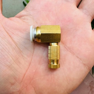 Bộ béc phun sương bằng đồng ( thân + mắt đồng) kết nống ống 8mm