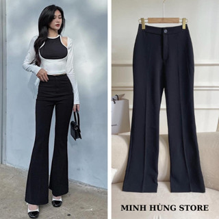  Quần ống loe siêu xinh quần tây loe nữ công sở dáng dài chiếc quần cực ưng ý với đường may tỉ mỉ lên form hack dáng 