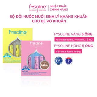 Bộ đôi nước muối sinh lý Fysoline Gifrer vệ sinh mắt, mũi, miệng hàng ngày hiệu quả cho bé 5 ống hồng + 5 ống vàng