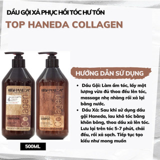 Cặp gội xả phục hồi tóc Top Haneda Collagen 785mlx2