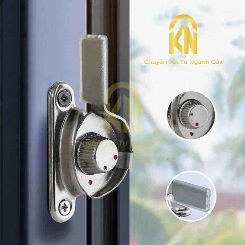 Khóa sò vặn xanh đỏ cửa sổ lùa chất liệu inox