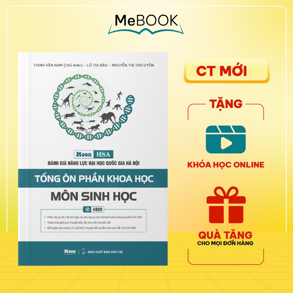 Sách luyện thi ĐGNL (HSA) 2025 - Tổng ôn phần Khoa học môn Sinh học | MeBook
