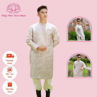 Áo dài Nam Gấm Dệt kèm Charm - VM129