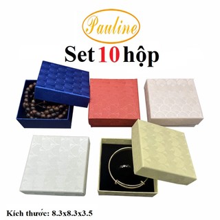 Set 10 Hộp giấy đựng trang sức vòng tay 8.3x8.5x3.5 H883Q hình quạt 5 màu - Pauline's Store