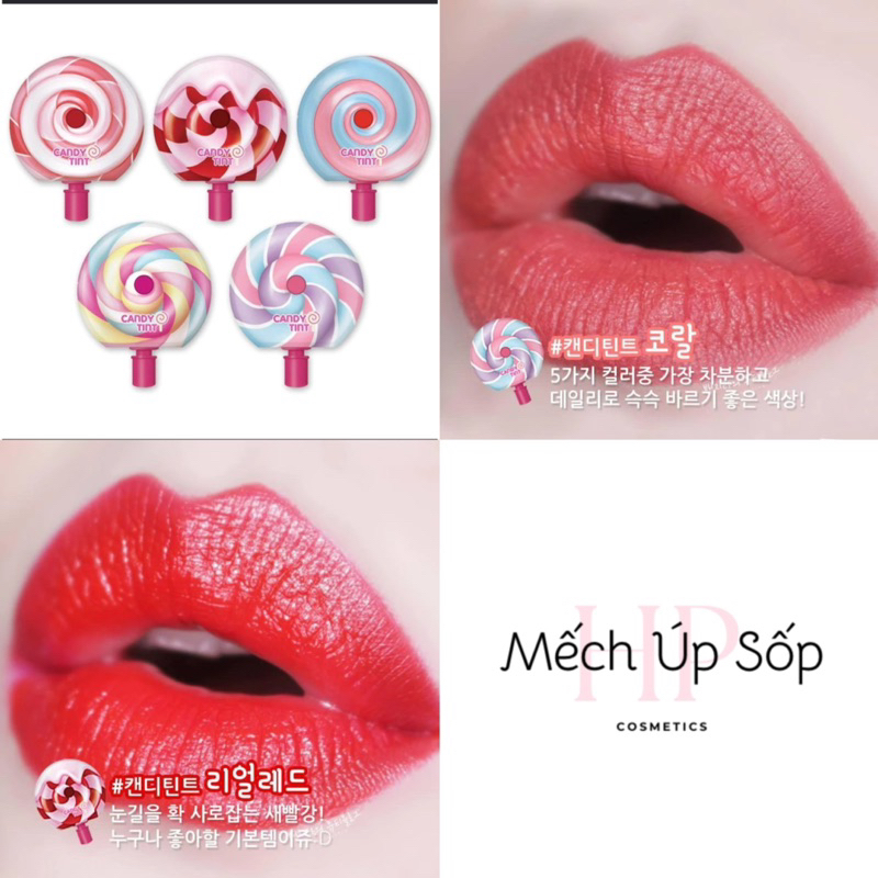 Combo 2 Gói Son tint kẹo lì mịn Ashe7 không gây khô môi Hàn Quốc