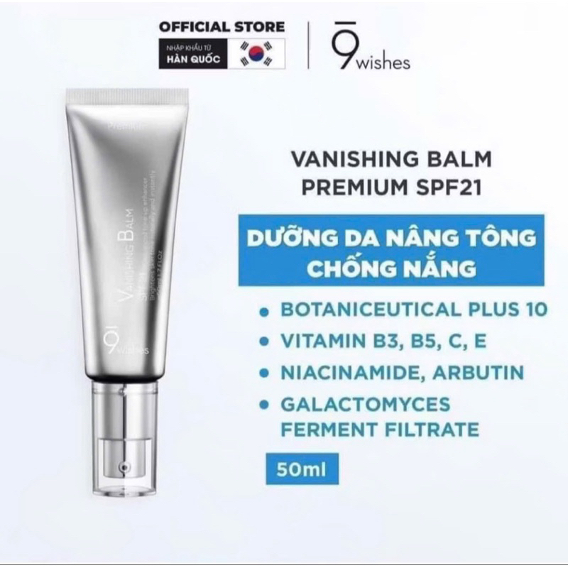 [ 9Wishes ] Kem dưỡng trắng da chống nắng 9Wishes Vanising Balm Spf 21
