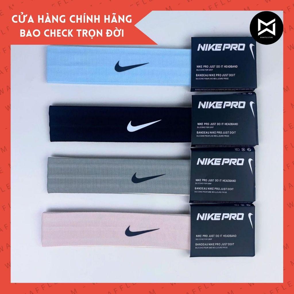 (𝗖𝗵𝗶́𝗻𝗵 𝗵𝗮̃𝗻𝗴) Băng Trán Băng Đô NIKE PRO Headband - Mỏng Mát Co Dãn - Full Seal
