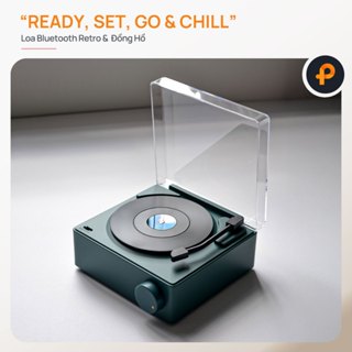 Loa Bluetooth Vintage Đĩa Than Xoay Trong Suốt Để Bàn Trang Trí Phòng Ngủ Làm Quà Tặng POPKON