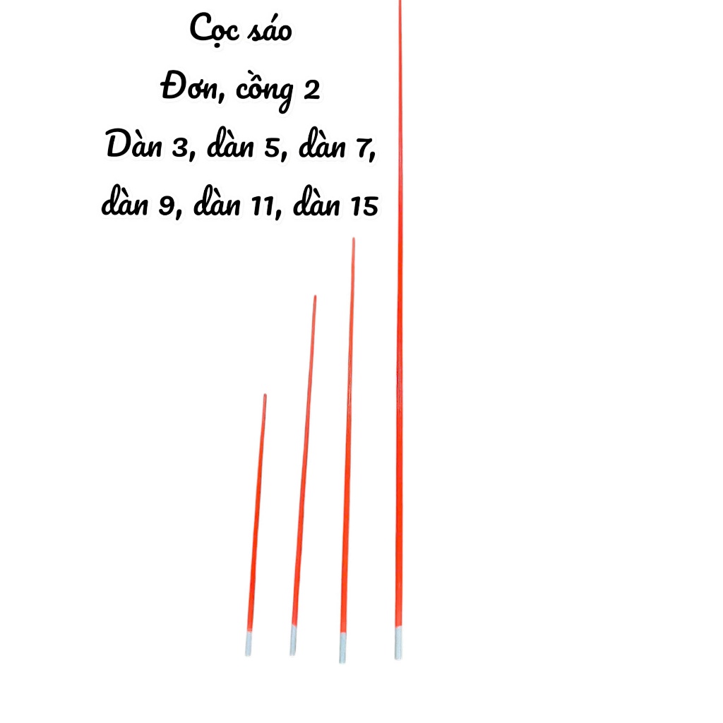 cọc sáo thuỷ tinh dài 40cm den 1m1 làm sáo đơn đến sáo dàn 19 21 quả d17-d60