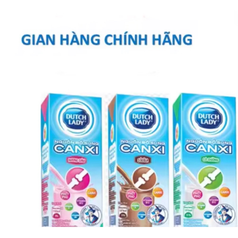 24 Hộp Sữa  Dutch Lady Cô Gái Hà Lan Bổ Sung Canxi tăng chiều cao(24X180ml)