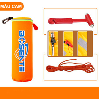 Phao cứu sinh bơm hơi tự động, di động khi rơi xuống nước có búa phá cửa sổ + dây cứu hộ cho ô tô