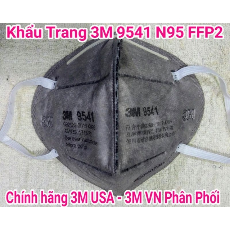Khẩu trang 3M 9541, 3M 9542 (USA) chính hãng 3M VN phân phối.
