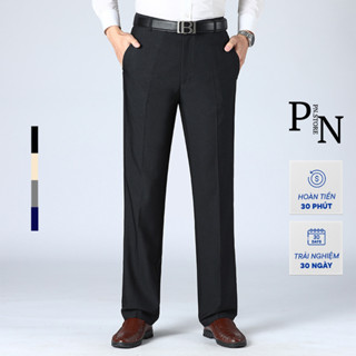Quần âu nam PN STORE công sở ống suông đứng, quần tây nam trung niên cho bố vải chống nhăn có size lớn QRE