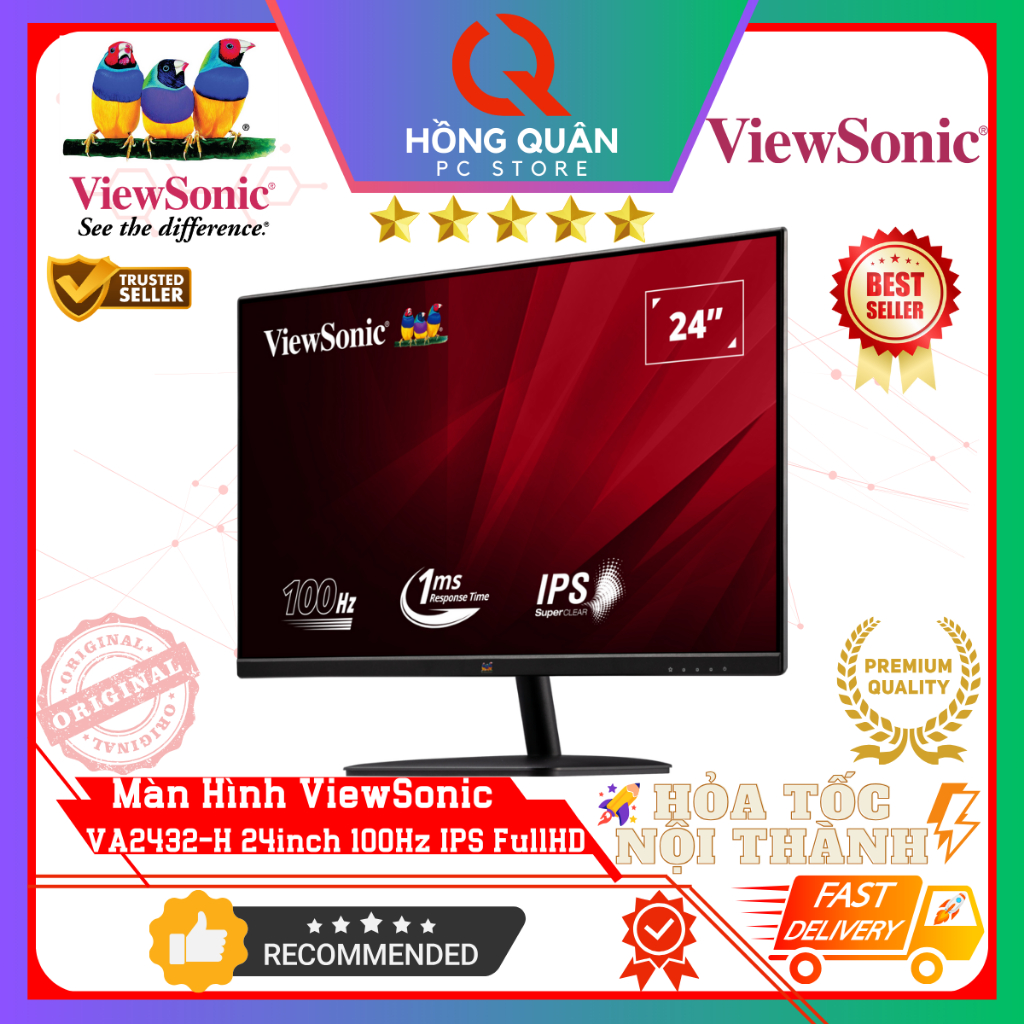 Màn Hình ViewSonic VA2432-H 24inch 100Hz IPS 1ms FullHD New - Hàng Chính Hãng Bảo Hành 3 Năm | BigBuy360 - bigbuy360.vn