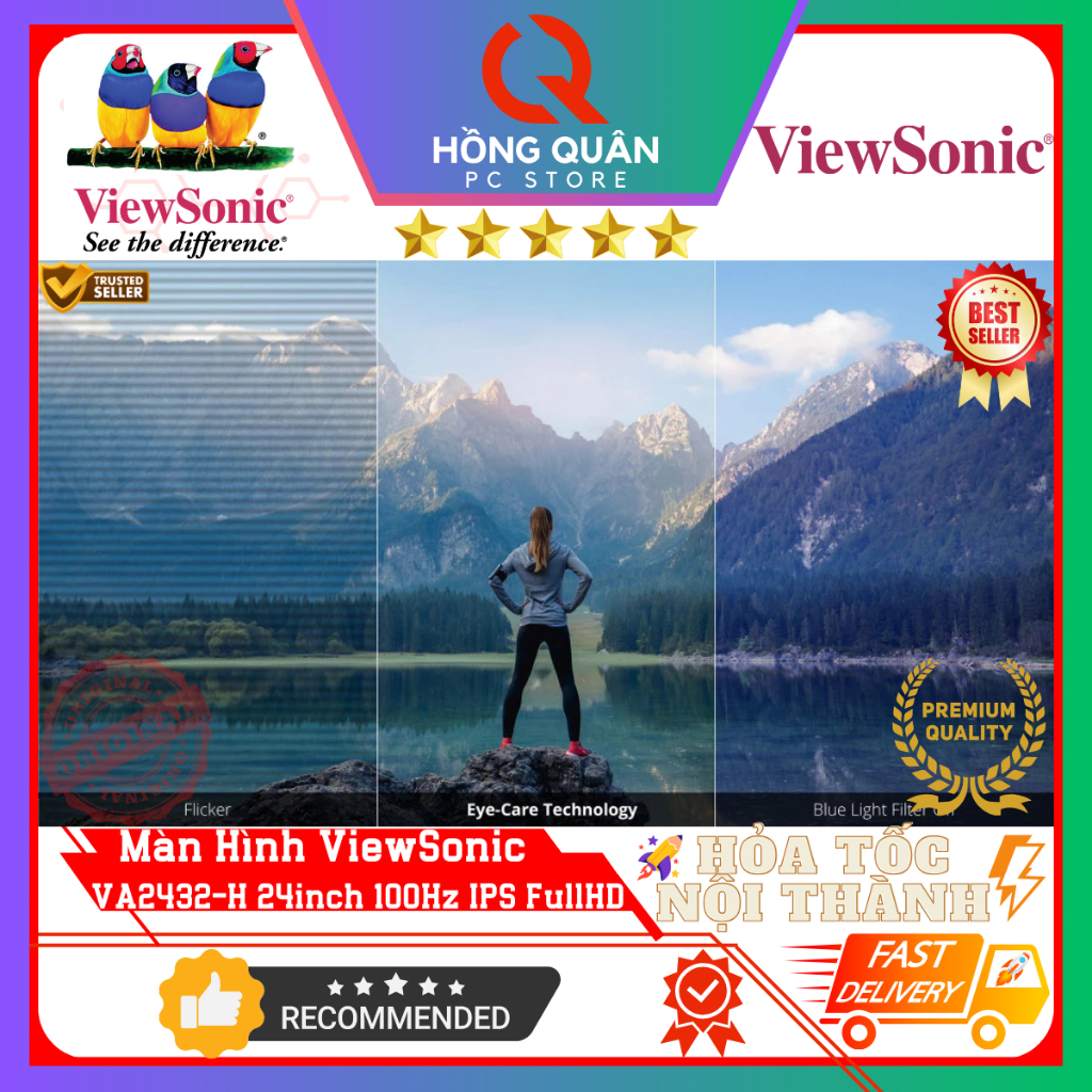 Màn Hình ViewSonic VA2432-H 24inch 100Hz IPS 1ms FullHD New - Hàng Chính Hãng Bảo Hành 3 Năm | BigBuy360 - bigbuy360.vn