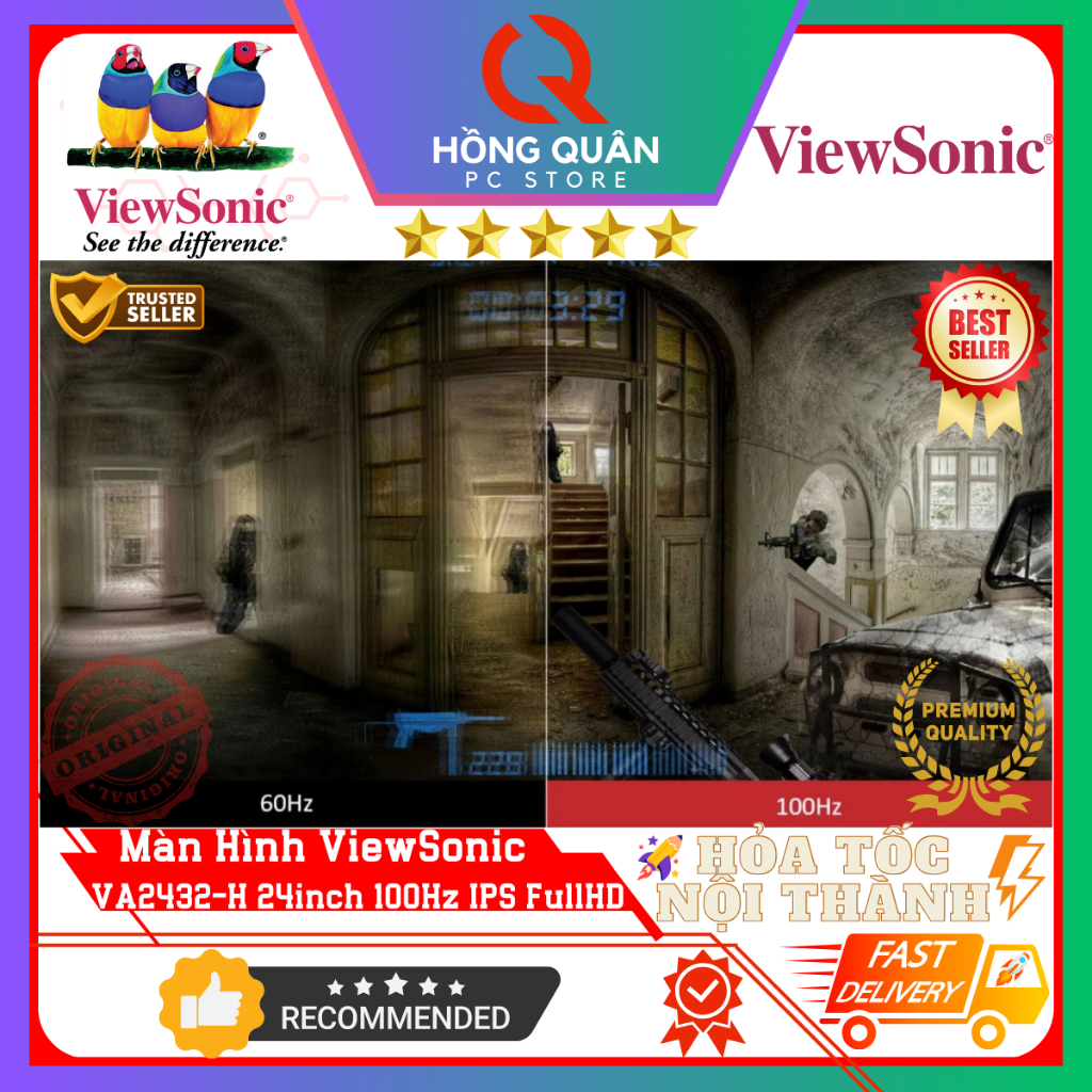 Màn Hình ViewSonic VA2432-H 24inch 100Hz IPS 1ms FullHD New - Hàng Chính Hãng Bảo Hành 3 Năm | BigBuy360 - bigbuy360.vn