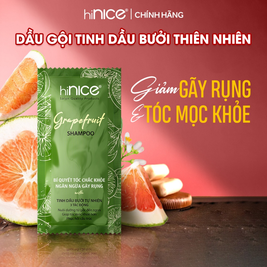 Gói Dầu Gội Tinh Dầu Bưởi Thiên Nhiên hiNICE Grapefruit Shampoo Dành Cho Tóc Gãy Rụng