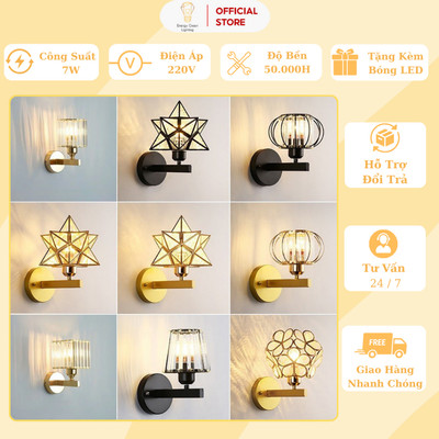 [ Nhiều Mẫu ] Đèn Tường Energy Green Lighting Trang Trí Phòng Khách / Phòng Ngủ  - Hành Lang - Kèm Bóng 3 Chế Độ