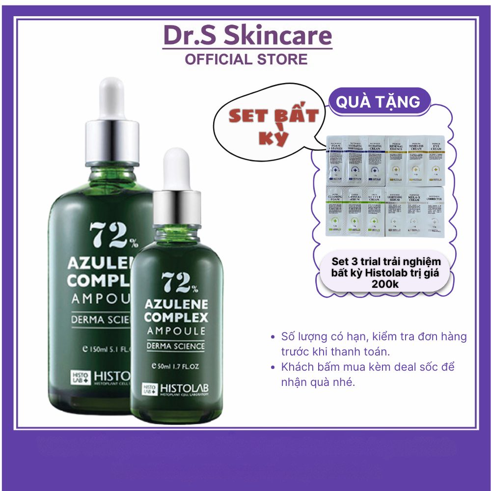 Serum Giảm Mụn HISTOLAB Azulene Complex Ampoule 72% Serum Kiểm Soát Bã Nhờn, Giảm Mụn Mờ Thâm