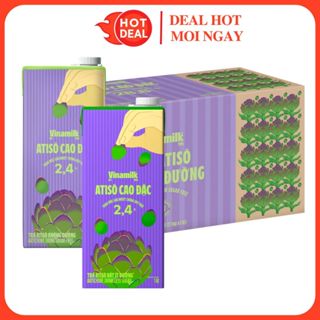 [MẪU MỚI] Thùng Trà Atiso Cao Đặc Rất Ít Đường/Không Đường Vfresh VINAMILK 12 Hộp Giấy 1L