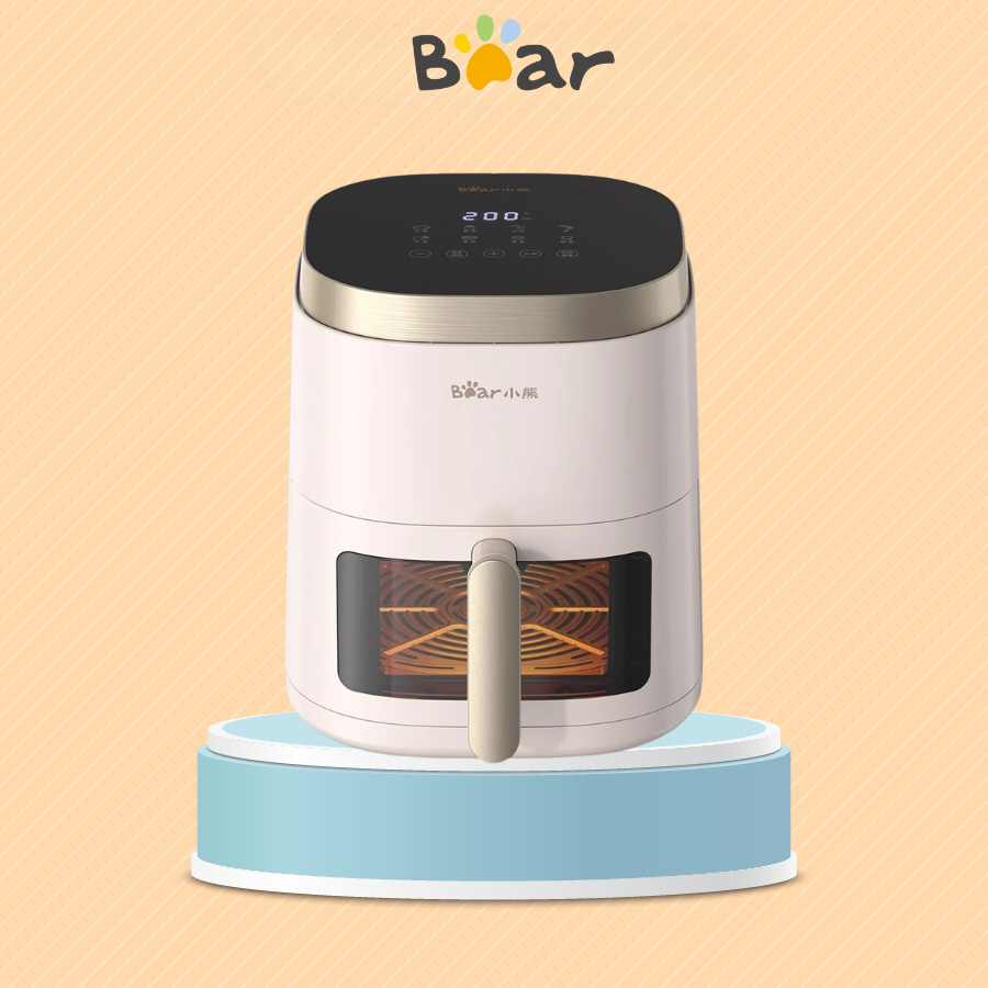 Nồi chiên không dầu mini 5L Bear QZG-F15E3, 1500W, 7 Chế độ nấu - Màn Hình Cảm Ứng-Bảo Hành 18 Tháng