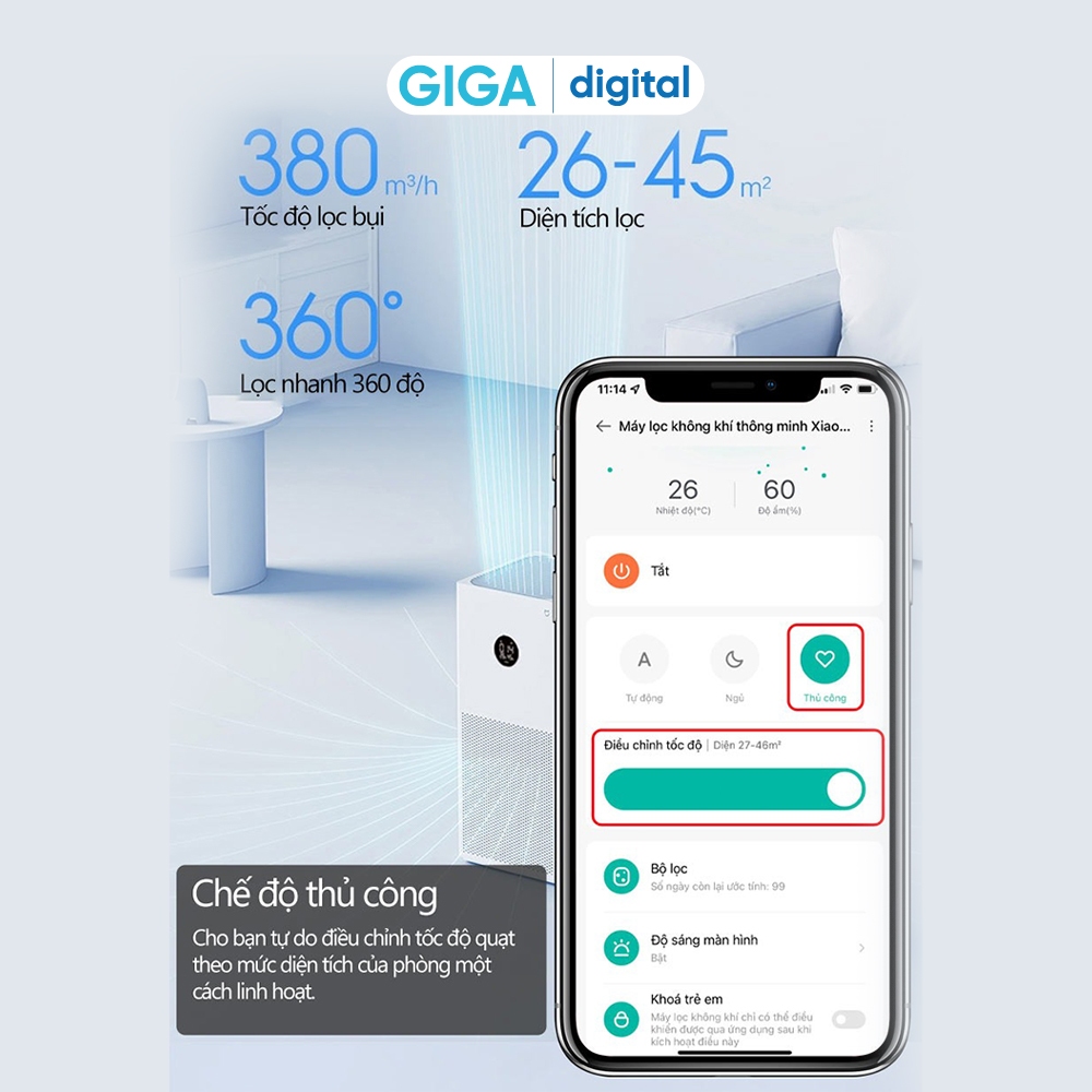 Máy lọc không khí Xiaomi Mi Air Purifier Gen 4 / 4 Lite / 4 Pro / 4 Compact - Bản quốc tế kết nối App Mihome | BigBuy360 - bigbuy360.vn