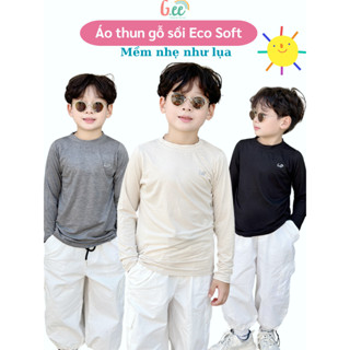  Áo thun dài tay áo giữ bé trai vải gỗ sồi ECO SOFT mềm nhẹ như lụa mặc êm giữ nhiệt tốt size từ 6 đến 65kg 