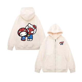 Áo Khoác Có Túi Bên Trong Thời Trang Thu Đông, Hình Hello Kitty Và Người Nhện, Chất Nỉ Cotton Ấm Áp