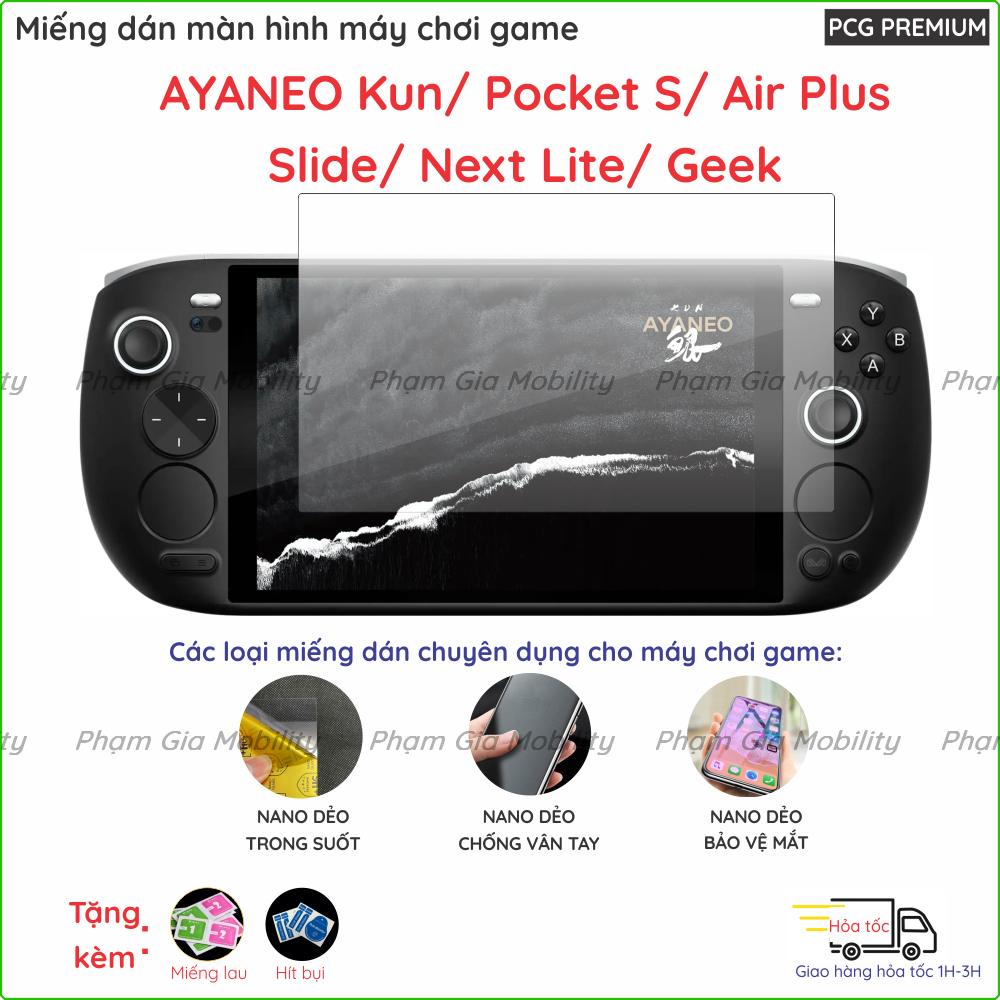 Dán màn hình cường lực cho máy chơi game AYANEO Kun 2 2S 3 Pocket 1440P 1080P AIR Mini Plus Slide Ne