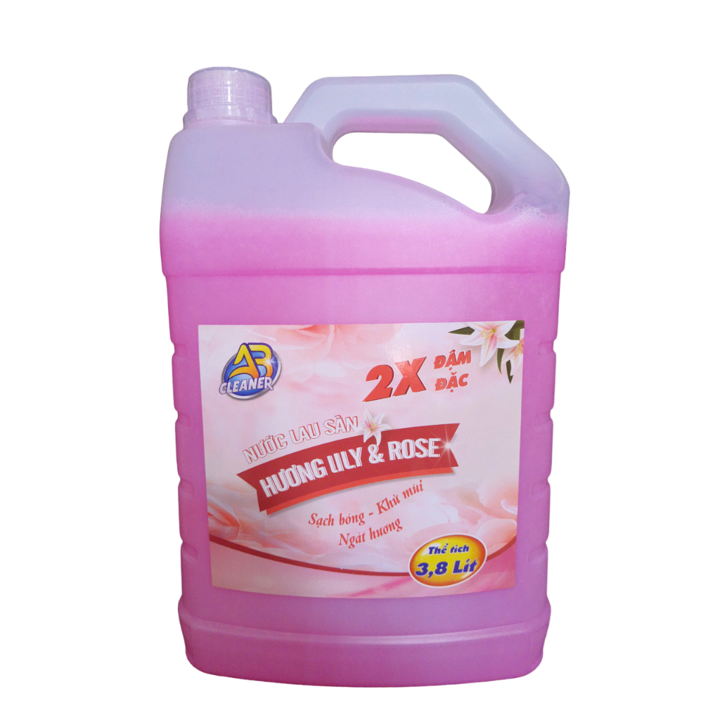 Nước lau sàn AB CLEANER hương Lily chiết xuất thiên nhiên giúp sàn nhà sáng bóng và ngát hương thơm - Can 3,8 Lít