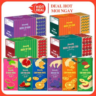  Thùng Nước Ép Trái Cây VINAMILK Nho Lưu Táo Đào Cam Ép Tươi Nguyên Chất 1L - 100% Không Biến Đổi Gen 