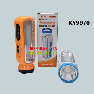 Đẻn pin sạc led cầm tay đa năng chân sạc trên thân đèn