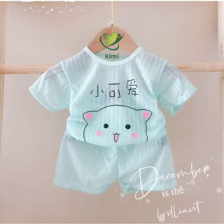 Đồ bộ cotton giấy Cộc Tay Cho Bé Trai Bé Gái mặc nhẹ Mềm Mát Quần Áo Trẻ Em Cho Bé Sơ Sinh 3-15kg