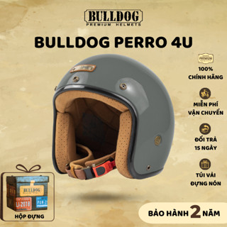 [Hàng Chính Hãng] Mũ Bảo Hiểm 3/4 BULLDOG Perro 4U Cổ Điển Thời Trang