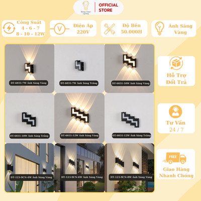 Đèn Hắt Tường Chống Nước Energy Green Lighting DT-6031,DT-123-9CN - Trang Trí Ngoài Trời / Hên Nhà - Góc Ban Công