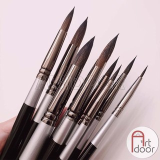 [ARTDOOR] Cọ vẽ màu nước đầu Tròn SUNWAY Basic (B207) lông Sóc, thân Đen