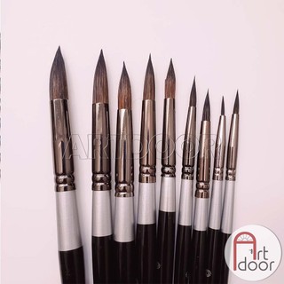 [ARTDOOR] Cọ vẽ màu nước đầu Tròn SUNWAY Basic (B207) lông Sóc, thân Đen
