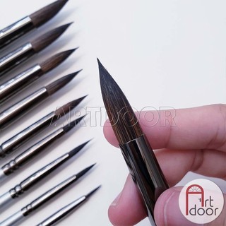 [ARTDOOR] Cọ vẽ màu nước đầu Tròn SUNWAY Basic (B207) lông Sóc, thân Đen