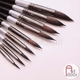 [ARTDOOR] Cọ vẽ màu nước đầu Tròn SUNWAY Basic (B207) lông Sóc, thân Đen