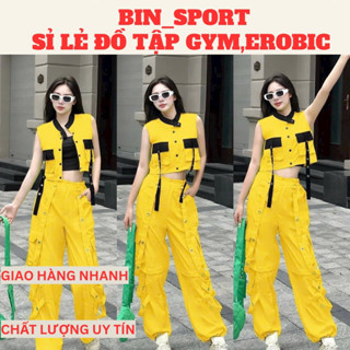 Bộ tập thể thao dân vũ,zumba,shuffledance,erobic sét 2 món chất kaki quần ống xuông