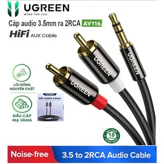 Cáp âm thanh 3.5 to 2 bông sen Ugreen 10749 10583 10584 10590 10591 AV116