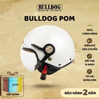 [Hàng Chính Hãng] Mũ Bảo Hiểm 3/4 BULLDOG Pom Cổ Điển Phong Cách