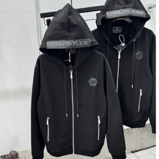 Áo Khoác Hoodie Có Mũ Philipp Plein  Áo hoodie zip khóa kéo mũ to form rộng Phillip chất liệu nỉ bông siêu xinh