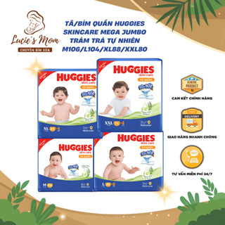 [Siêu Nhiều Miếng] Tã/Bỉm quần Huggies Skincare Mega Jumbo Tràm Trà Tự Nhiên đủ size M/L/XL/XXL