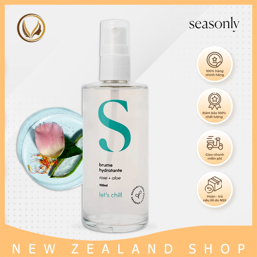 Xịt khoáng dưỡng ẩm nha đam Pháp Seasonly Moisturizing Mist (Brume Hydratante) 100ml